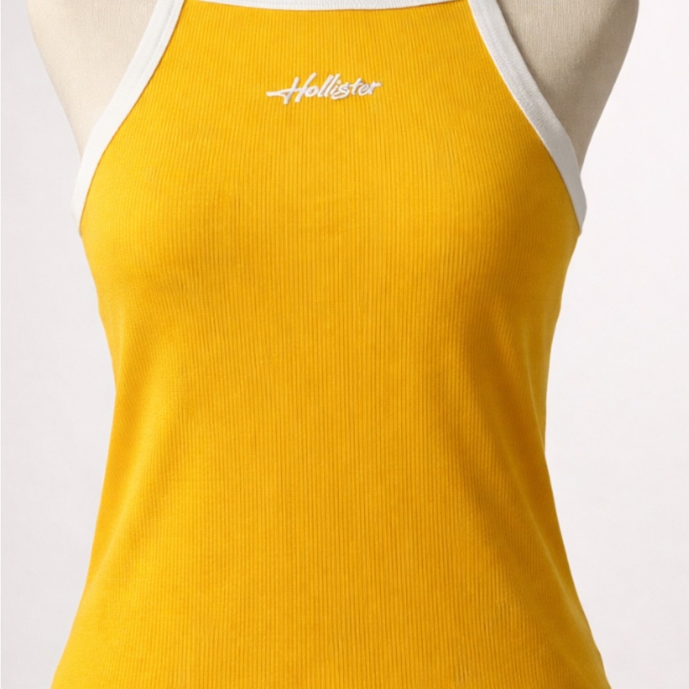Hollister Women's Mustard Yellow Tank Top